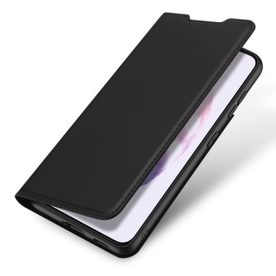 Samsung Galaxy S22 5G (SM-S901X) „Dux Ducis“ Skin sērijas melns ādas atvērams maciņš | Vacins.lv
