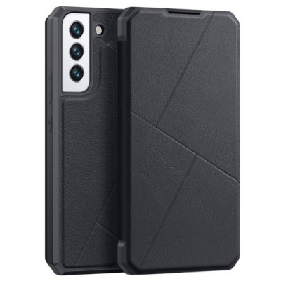 Samsung Galaxy S22 5G (SM-S901X) Dux Ducis Skin X sērijas melns ādas atvērams maciņš | Vacins.lv