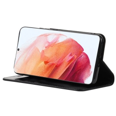 „Deluxe“ Samsung Galaxy S22 5G (SM-S901X) чёрный кожаный чехол-книжка | Vacins.lv