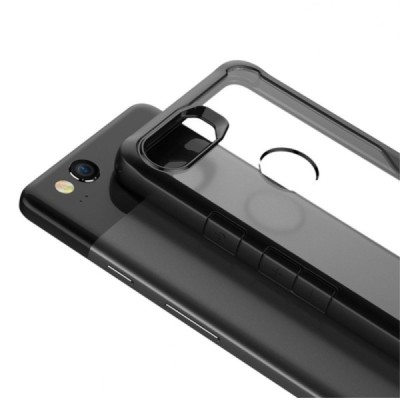 Google Pixel 2 XL Fashion прозрачный чехол из твердого силикона (TPU) с черной окантовкой | Vacins.lv