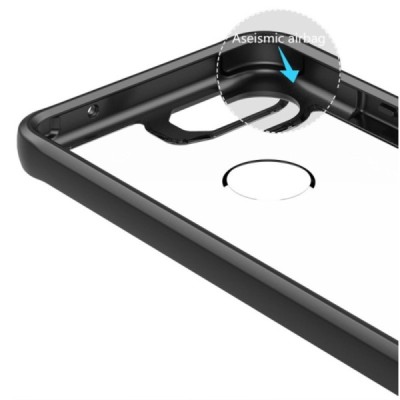 Google Pixel 2 XL Fashion прозрачный чехол из твердого силикона (TPU) с черной окантовкой | Vacins.lv