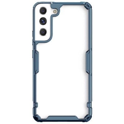 „Nillkin“ Nature TPU Pro Samsung Galaxy S22+ 5G (SM-S906X) прозрачный усиленный защитный твердый силиконовый чехол c синей окант