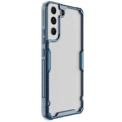 „Nillkin“ Nature TPU Pro Samsung Galaxy S22+ 5G (SM-S906X) прозрачный усиленный защитный твердый силиконовый чехол c синей окант