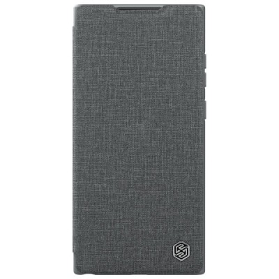 Samsung Galaxy S22 Ultra 5G (SM-S908X) роскошный серии Nillkin Qin Pro кожаный чехол-книжка - серый | Vacins.lv