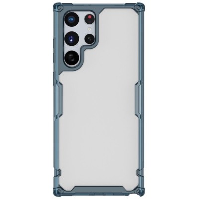 „Nillkin“ Nature TPU Pro Samsung Galaxy S22 Ultra 5G (SM-S908X) прозрачный усиленный защитный твердый силиконовый чехол c синей