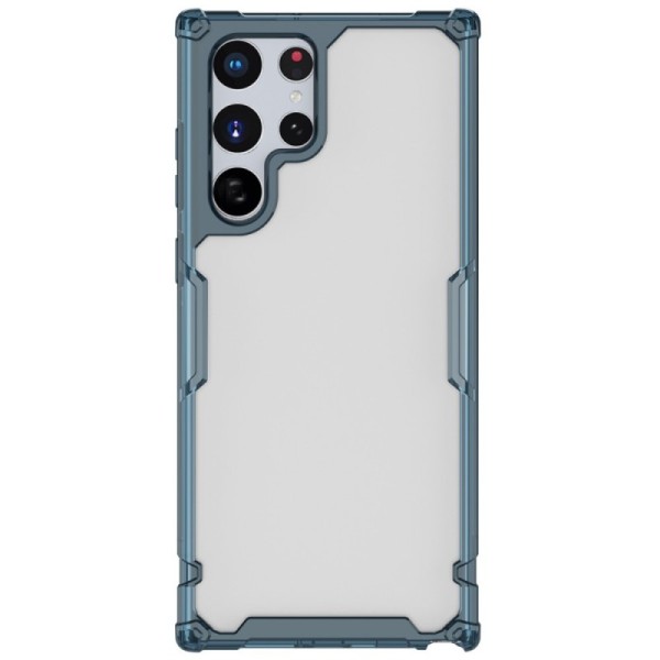 „Nillkin“ Nature TPU Pro усиленный защитный чехол из твердого силикона (TPU) - прозрачный / синий (Galaxy S22 Ultra 5G)
