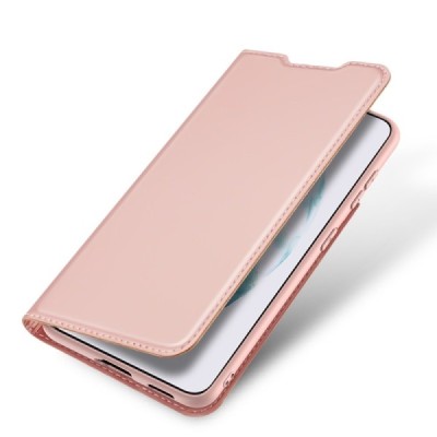 „Dux Ducis“ Skin серии Samsung Galaxy S22+ 5G (SM-S906X) розовый кожаный чехол-книжка | Vacins.lv