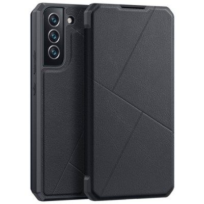 Samsung Galaxy S22+ 5G (SM-S906X) Dux Ducis Skin X sērijas melns ādas atvērams maciņš | Vacins.lv