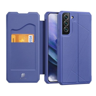 Samsung Galaxy S22+ 5G (SM-S906X) Dux Ducis Skin X sērijas zils ādas atvērams maciņš | Vacins.lv