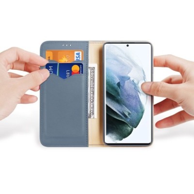 „Dux Ducis“ Hivo серии Samsung Galaxy S22 Ultra 5G (SM-S908X) синий кожаный чехол-книжка | Vacins.lv