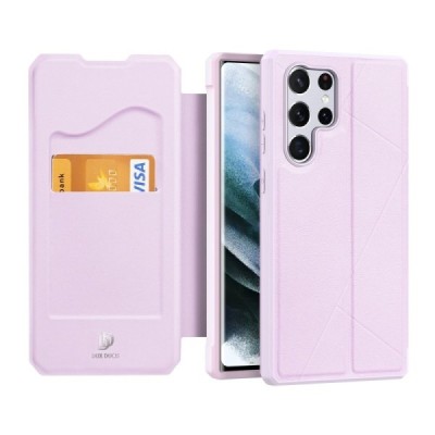 Dux Ducis Skin X серии Samsung Galaxy S22 Ultra 5G (SM-S908X) розовый кожаный чехол-книжка | Priedai.lt
