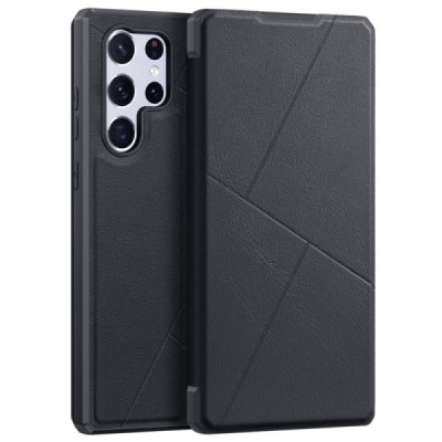 Dux Ducis Skin X серии Samsung Galaxy S22 Ultra 5G (SM-S908X) чёрный кожаный чехол-книжка | Priedai.lt
