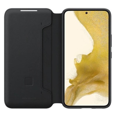 Samsung Galaxy S22 5G (SM-S901X) oficiāls Smart Led View Cover (EF-NS901) atvērams melns maciņš (maks) | Vacins.lv