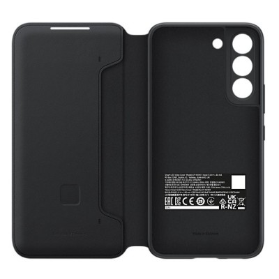 Samsung Galaxy S22 5G (SM-S901X) oficiāls Smart Led View Cover (EF-NS901) atvērams melns maciņš (maks) | Vacins.lv