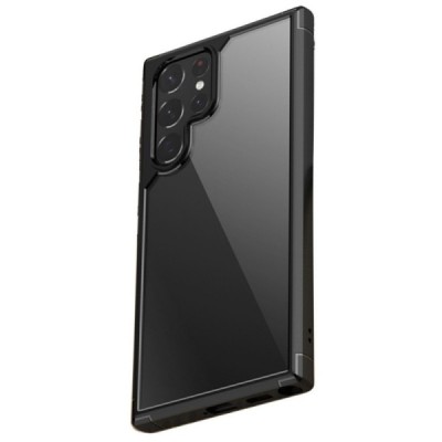 Samsung Galaxy S22 Ultra 5G (SM-S908X) „IPAKY“ Royal силиконовый прозрачный чехол с чёрной рамкой | Vacins.lv