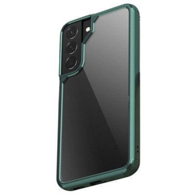 Samsung Galaxy S22+ 5G (SM-S906X) elegants „IPAKY“ Royal dzidrs (caurspīdīgs) silikona apvalks (apmales zaļā krāsā) | Vacins.lv