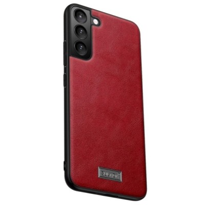 „Sulada“ Leather Samsung Galaxy S22+ 5G (SM-S906X) sarkans ādas apvalks | Vacins.lv