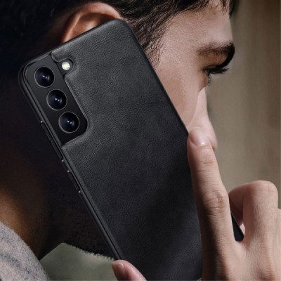 „Sulada“ Leather Samsung Galaxy S22 5G (SM-S901X) melns ādas apvalks | Vacins.lv