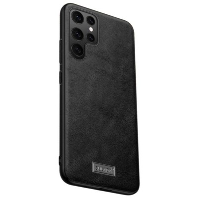 „Sulada“ Leather Samsung Galaxy S22 Ultra 5G (SM-S908X) чёрный кожаный чехол | Vacins.lv