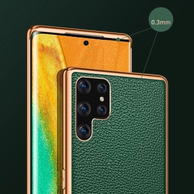 „Sulada“ Litchi Samsung Galaxy S22 Ultra 5G (SM-S908X) zaļš ādas apvalks | Vacins.lv