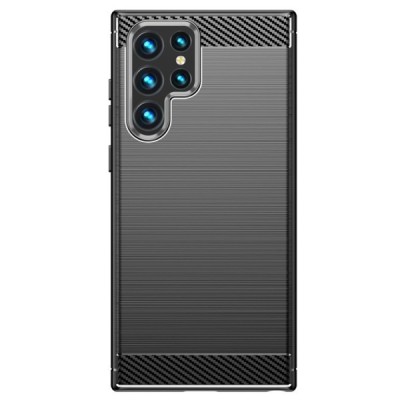 Samsung Galaxy S22 Ultra 5G (SM-S908X) „Carbon“ cieta silikona (TPU) melns apvalks | vacins.lv