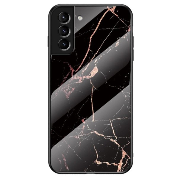 „Marble“ cieta silikona (TPU) apvalks - melns / zelta (Galaxy S22+ 5G)