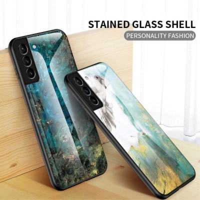 Samsung Galaxy S22+ 5G (SM-S906X) „Marble“ cieta silikona (TPU) zils apvalks | vacins.lv