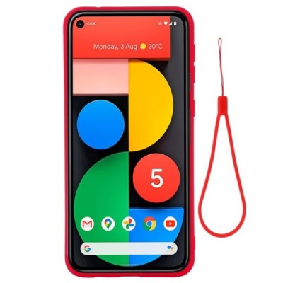 Google Pixel 5A 5G Shell (TPU) твердый силиконовый чехол - красный | Vacins.lv