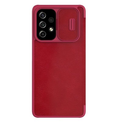 Samsung Galaxy A53 5G (SM-A536B) greznais Nillkin Qin Pro sērijas ādas atvērams sarkans maciņš, maks | Vacins.lv