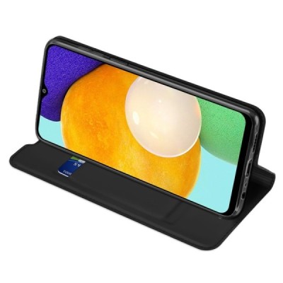 „Dux Ducis“ Skin серии Samsung Galaxy A13 4G (SM-A135F, SM-A137F) чёрный кожаный чехол-книжка | Vacins.lv