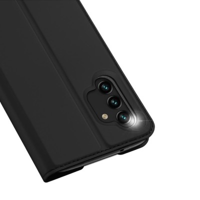 „Dux Ducis“ Skin серии Samsung Galaxy A13 4G (SM-A135F, SM-A137F) чёрный кожаный чехол-книжка | Vacins.lv