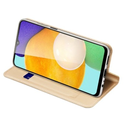 „Dux Ducis“ Skin серии Samsung Galaxy A13 4G (SM-A135F, SM-A137F) золотой кожаный чехол-книжка | Vacins.lv
