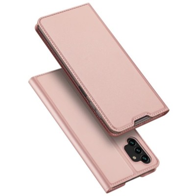 „Dux Ducis“ Skin серии Samsung Galaxy A13 4G (SM-A135F, SM-A137F) розовый кожаный чехол-книжка | Vacins.lv