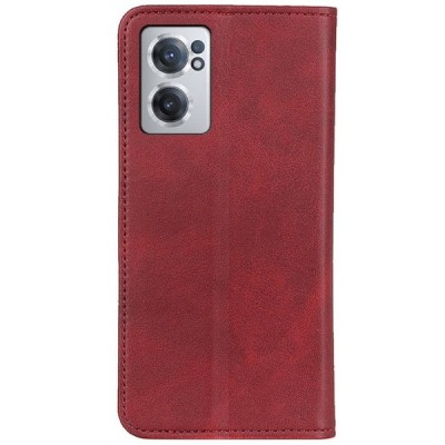OnePlus Nord CE 2 „Split“ красный кожаный чехол-книжка | Vacins.lv