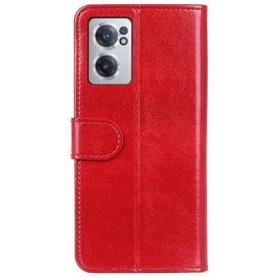 OnePlus Nord CE 2 открываемый красный кожаный чехол - книжка | Vacins.lv