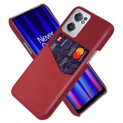 „KSQ“ Shell OnePlus Nord CE 2 красный кожаный чехол - задняя часть с карманом для карточек | Vacins.lv