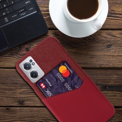 „KSQ“ Shell OnePlus Nord CE 2 красный кожаный чехол - задняя часть с карманом для карточек | Vacins.lv
