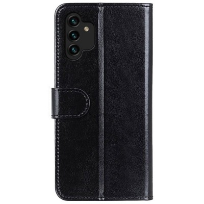 Samsung Galaxy A13 4G (SM-A135F, SM-A137F) atvēramais ādas melns maciņš (maks) | Vacins.lv