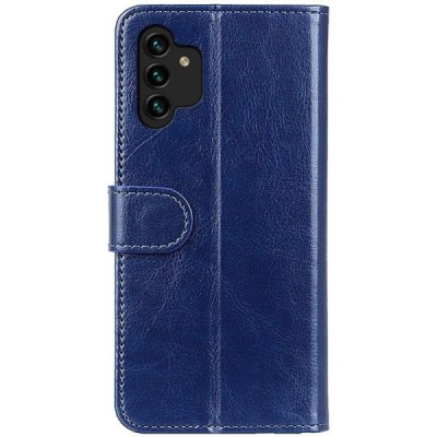 Samsung Galaxy A13 4G (SM-A135F, SM-A137F) открываемый синий кожаный чехол - книжка | Vacins.lv