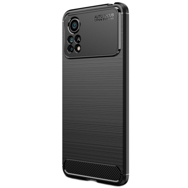 „Carbon“ cieta silikona (TPU) apvalks - melns (Poco X4 Pro)
