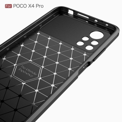 Xiaomi Poco X4 Pro „Carbon“ cieta silikona (TPU) melns apvalks | vacins.lv