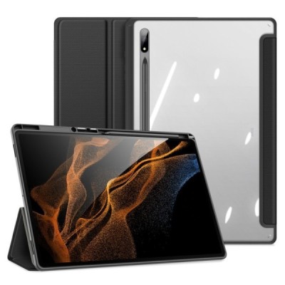 Samsung Galaxy Tab S8 Ultra 14.6" (X900, X906) „Dux Ducis“ Stylus atvēramais melns maciņš - maks ar vietu, kur ielikt stylus | V