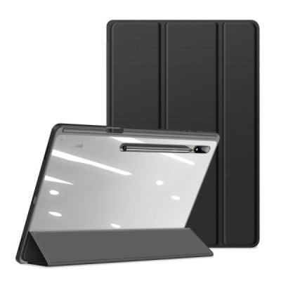Samsung Galaxy Tab S8 Ultra 14.6" (X900, X906) „Dux Ducis“ Stylus atvēramais melns maciņš - maks ar vietu, kur ielikt stylus | V