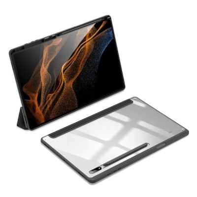 Samsung Galaxy Tab S8 Ultra 14.6" (X900, X906) „Dux Ducis“ Stylus atvēramais melns maciņš - maks ar vietu, kur ielikt stylus | V