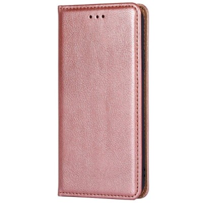 Твердый розовый кожаный чехол-книжка для Samsung Galaxy S22 5G (SM-S901X) | Vacins.lv