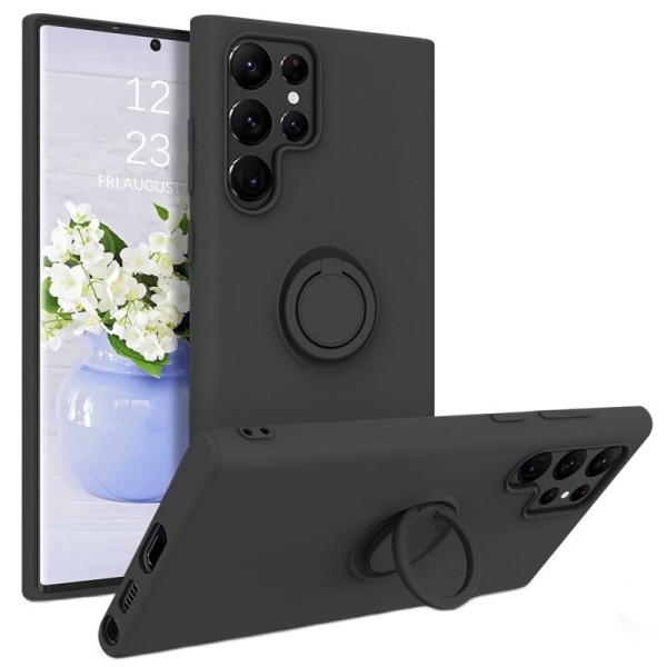 „Ring“ Kickstand (TPU) чехол - чёрный (Galaxy S22 Ultra 5G)