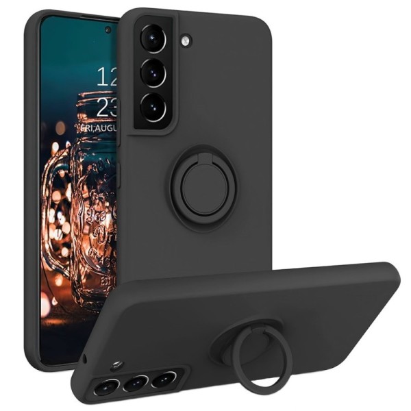 „Ring“ Kickstand (TPU) apvalks - melns (Galaxy S22 5G)