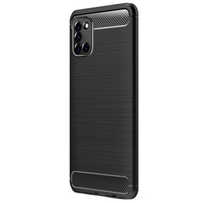 Samsung Galaxy A31 (A315F) Carbon cieta silikona (TPU) melns apvalks | vacins.lv