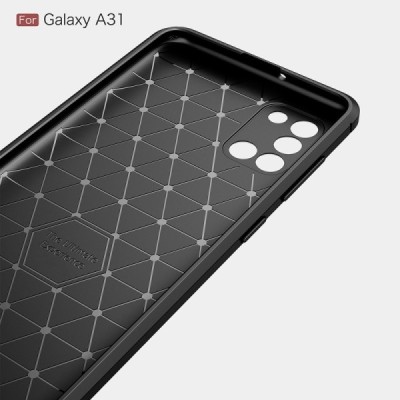 Samsung Galaxy A31 (A315F) Carbon cieta silikona (TPU) melns apvalks | vacins.lv