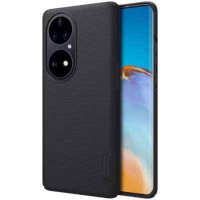 Huawei P50 Pro Nillkin Frosted Shield melns apvalks | vacins.lv